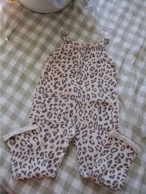 Greyson Pink and Gray Leopard-Print Kids One-Piece